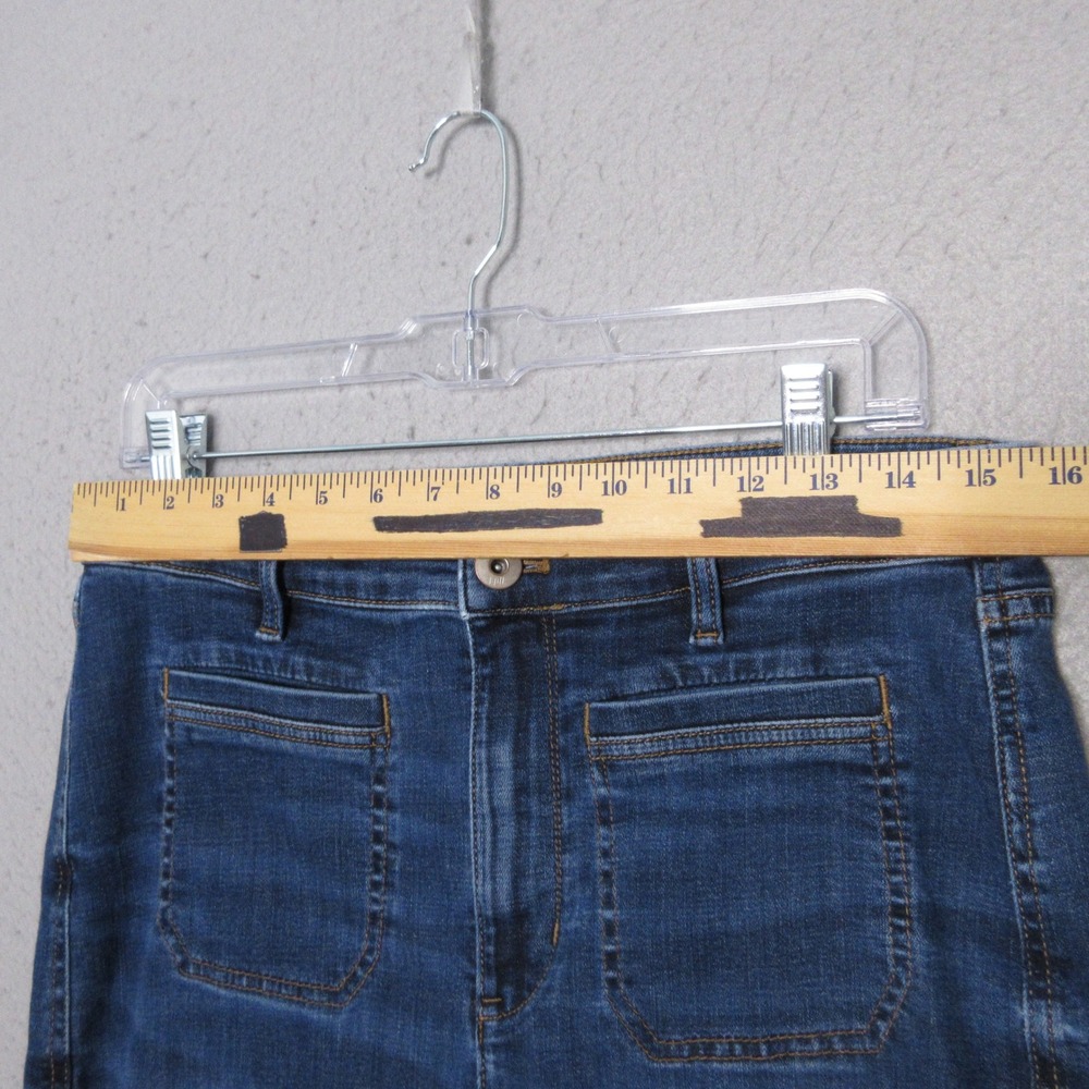 J Jill Jeans 10 Tall High Rise Flare Patch Pocket Boho Retro Sailor Medium Wash - Picture 3 of 10